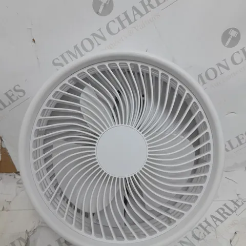 BOXED BELL & HOWELL OSCILLATING FOLDING RECHARGEABLE FAN, WHITE