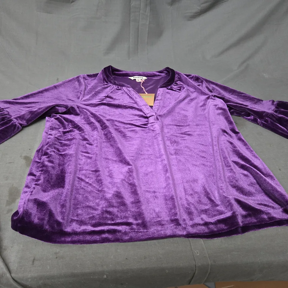 WOMENS BODEN PURPLE SUEDE SHIRT SIZE 16