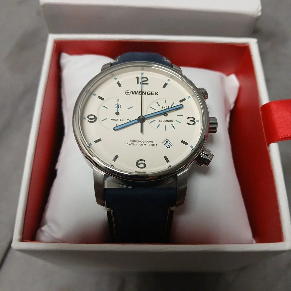 BOXED WENGER CHRONOGRAPH WATCH WITH FABRIC STRAP