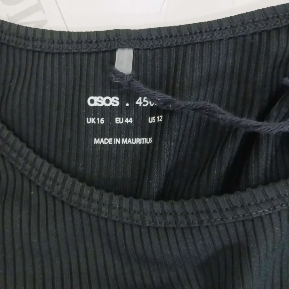 ASOS CROPPED LONG SLEEVED TOP BLACK SIZE UK 16