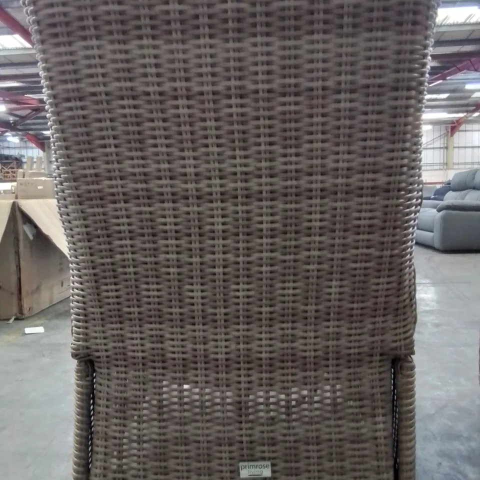 BOXED RECLINER BISTRO CHAIRS × 2 - NATURAL 