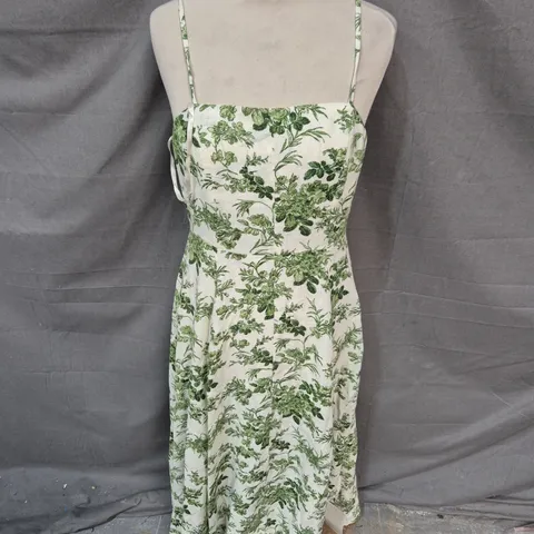 NOBODY'S CHILD MAXINE MIDI DRESS – GREEN FLORAL, UK 8