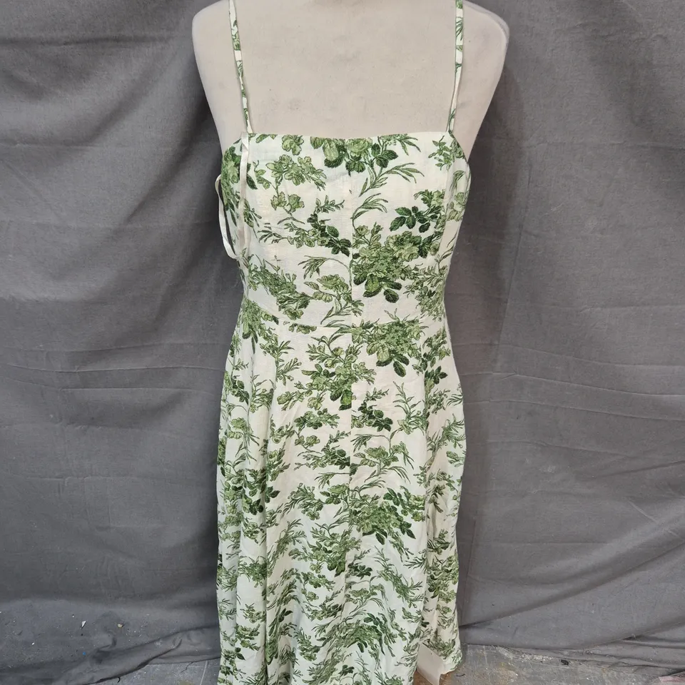 NOBODY'S CHILD MAXINE MIDI DRESS – GREEN FLORAL, UK 8