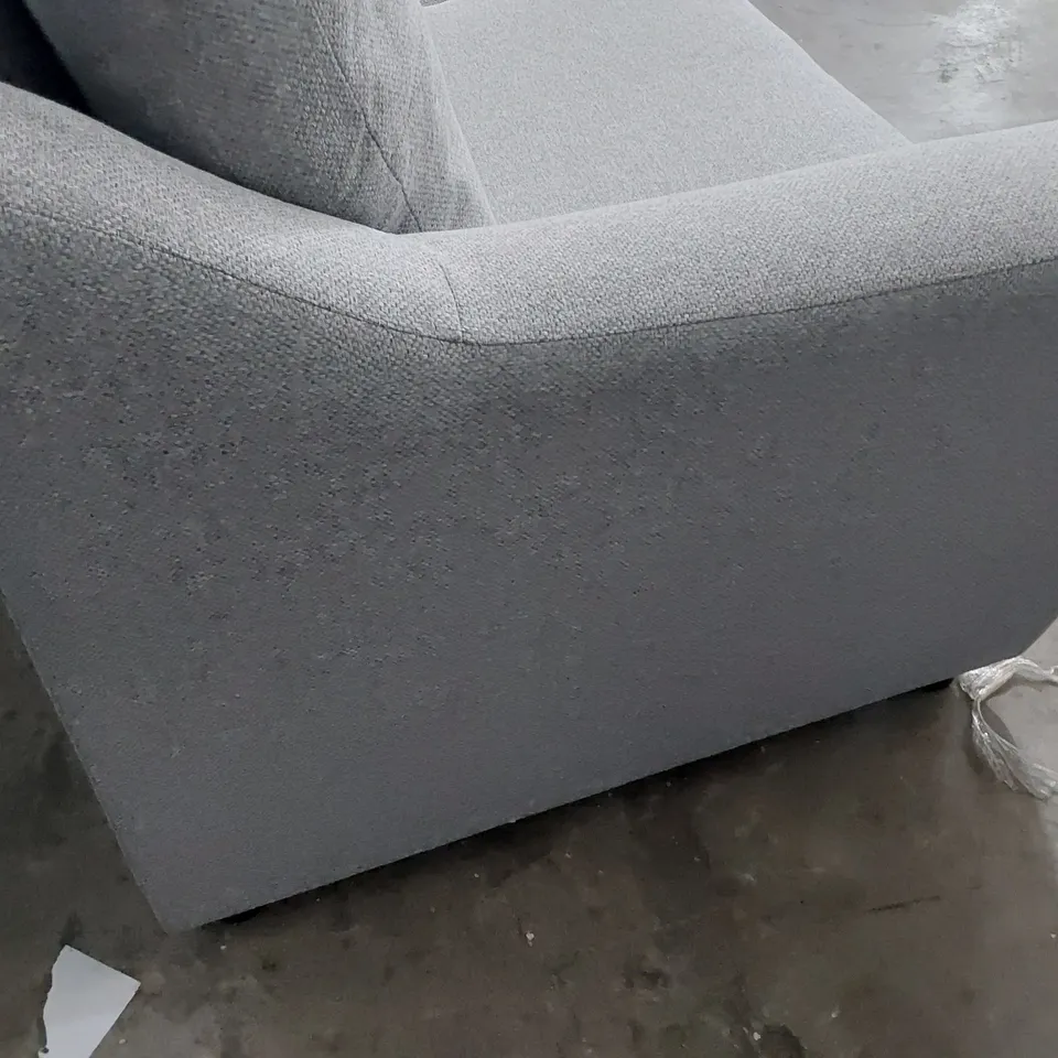 DESIGNER THREE SEATER SOFA LIGHT GREY FABRIC 