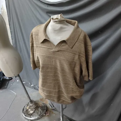 SPOKE OPEN Y POLO – 100% COTTON KNIT POLO SHIRT, SIZE XL, SLIM CUT