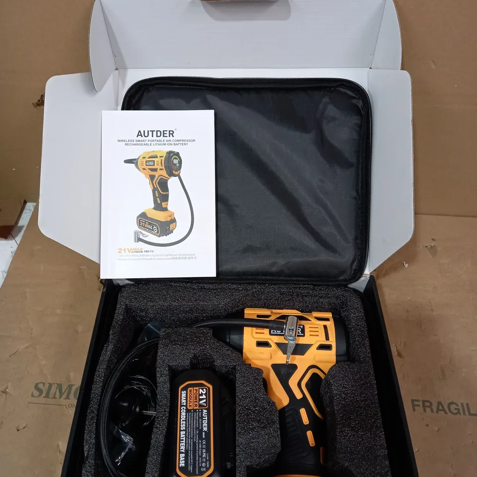 BOXED AUTDER CORDED/CORDLESS WIRELESS PORTABLE AIR COMPRESSOR