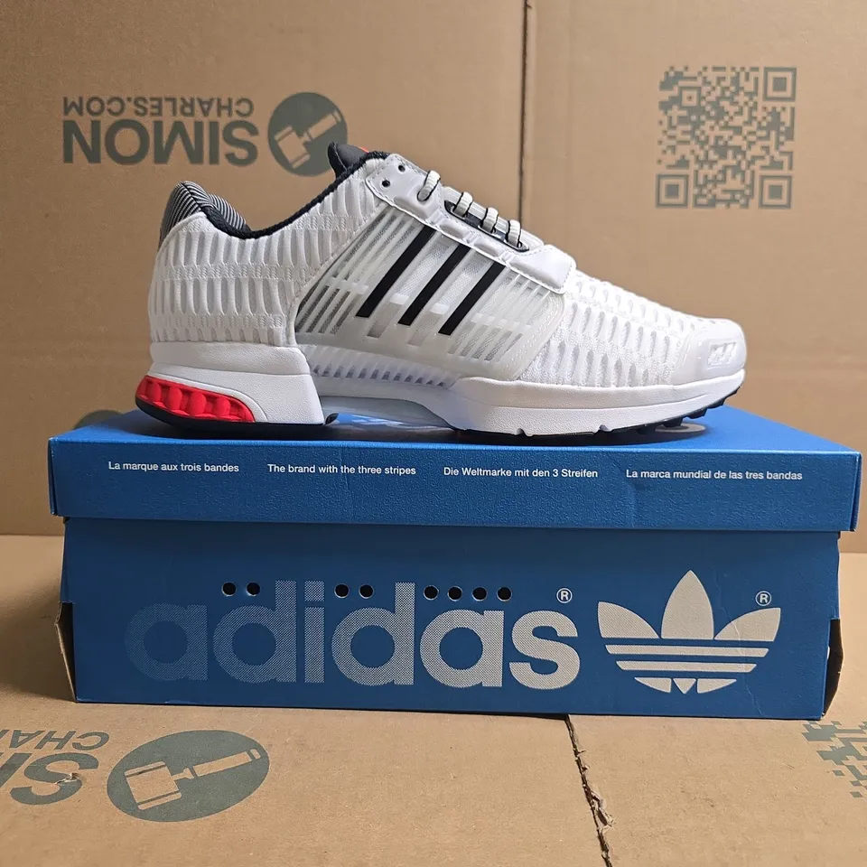 BOXED PAIR OF ADIDAS CLIMACOOL 1 TRAINERS IN WHITE/BLACK/RED SIZE UK 9