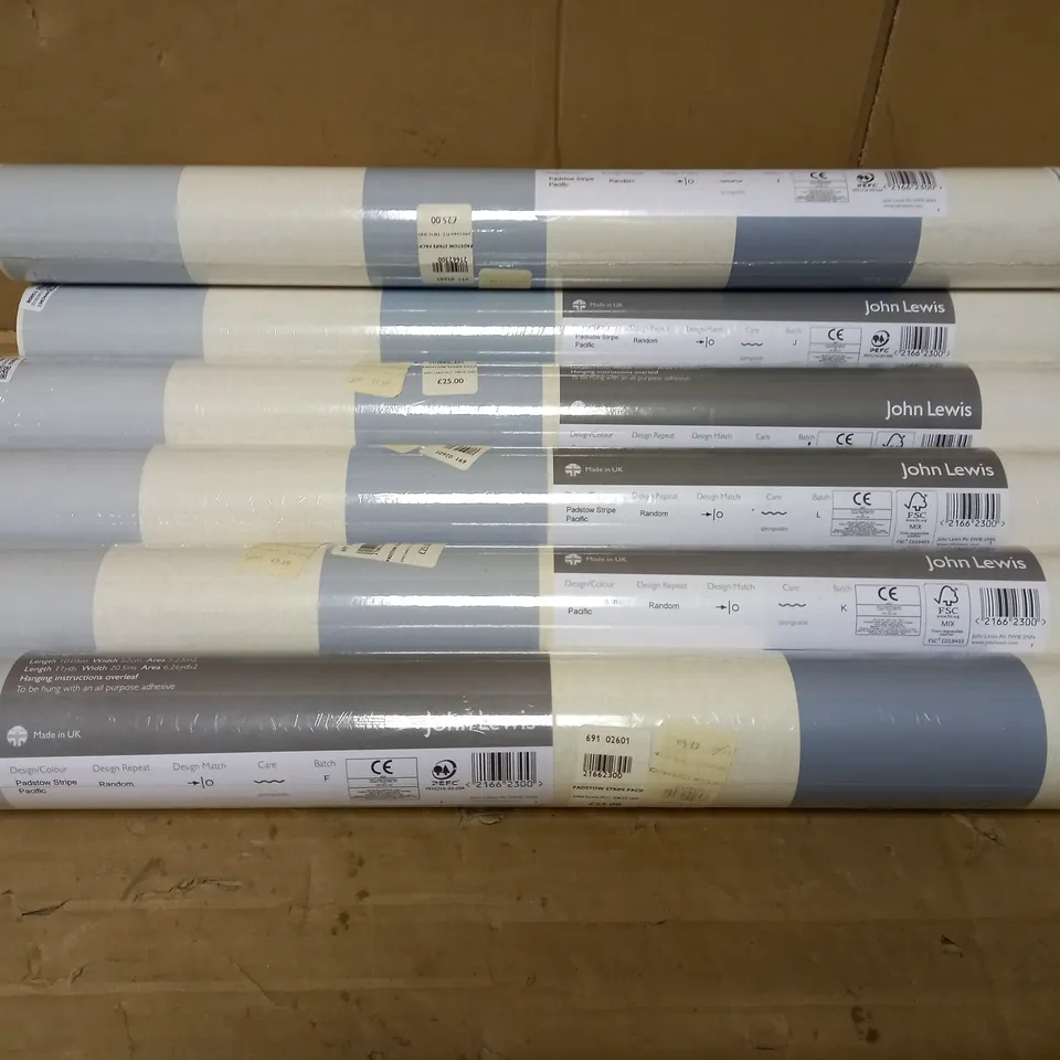 JOHN LEWIS PADSTOW STRIPE WALLPAPER 6 ROLLS 
