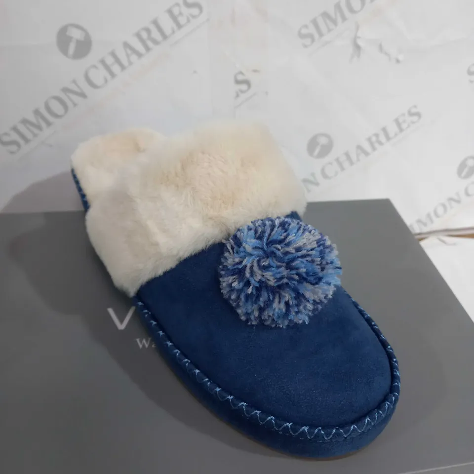 BOXED VIONIC GRACE SLIPPERS, NAVY - SIZE 5