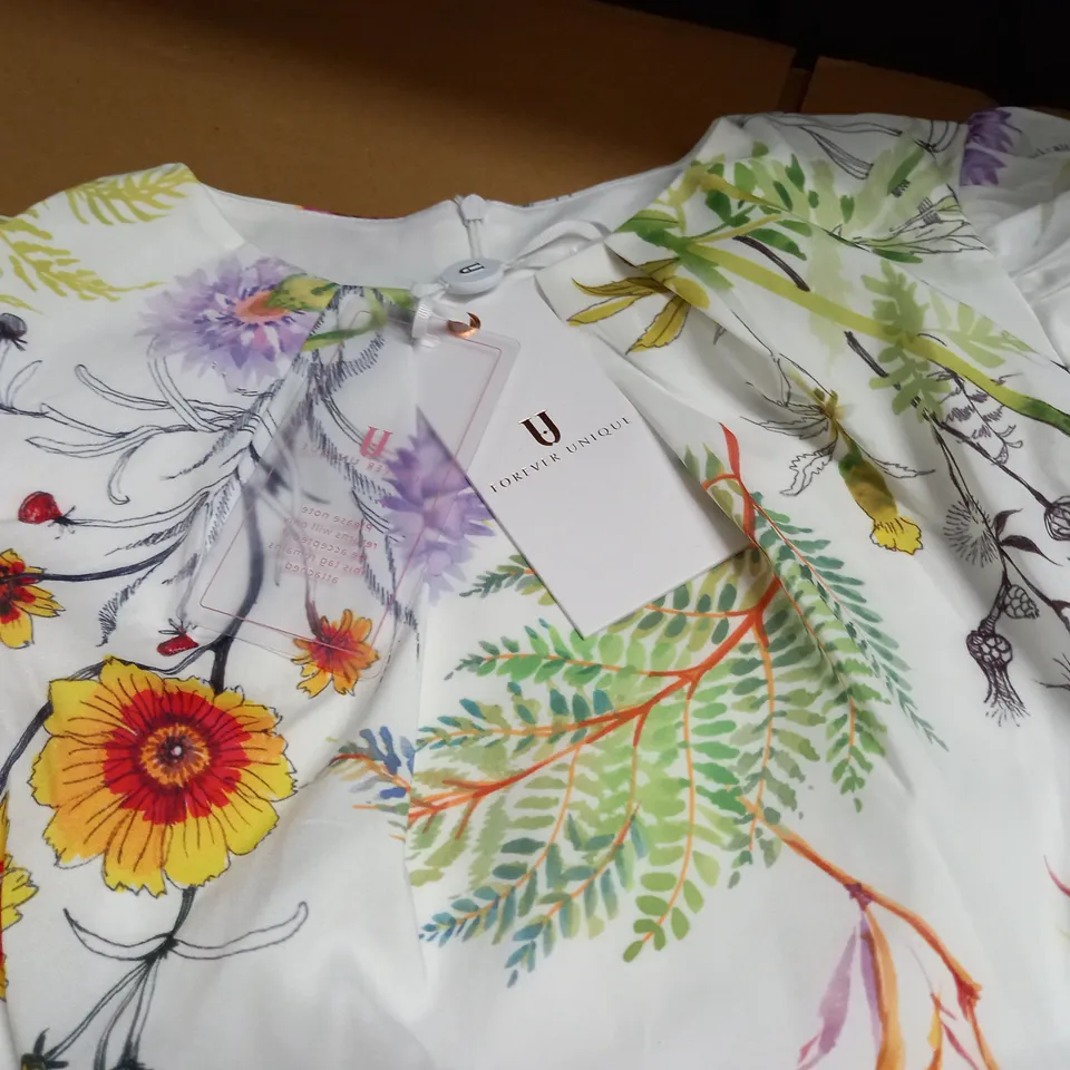 FOREVER UNIQUE MINI DRESS WITH PUFF SLEEVES - UK 10