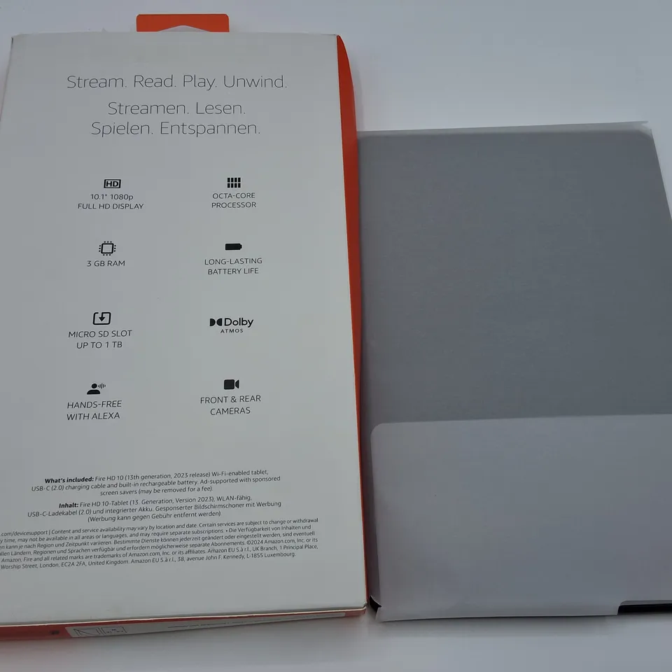 BOXED AMAZON FIRE HD10 13TH GEN 32GB IN BLACK