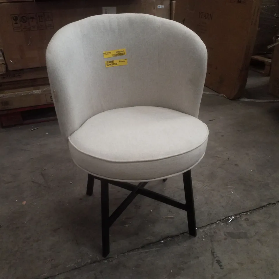 GREY FABRIC UPHOLSTERED DINING CHAIR 
