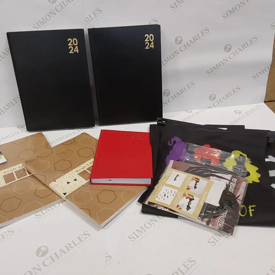 6 BRAND NEW ITEMS TO INCLUDE: 2024 DIARYS, KRAFT 3-PACKS. HOCUS-POCUS DECORATION, 2023-24 DIARY