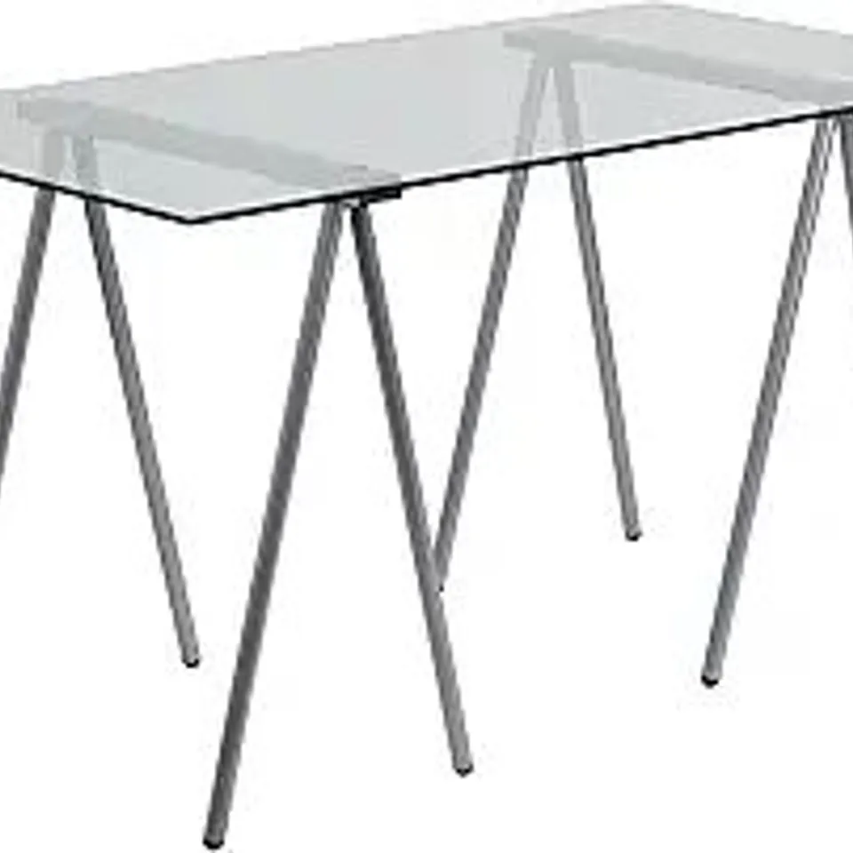 BOXED FLASH FURNITURE 55.06-IN CLEAR MODERN/CONTEMPORARY COMPUTER DESK