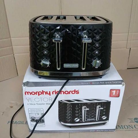 BOXED MORPHY RICHARDS VECTOR 4 SLICE TOASTER IN BLACK