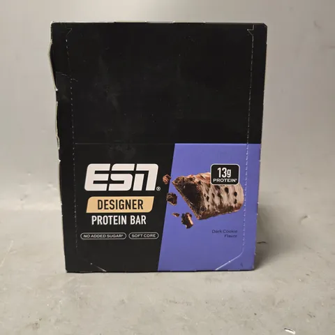 SEALED ESN DESIGNER PROTEIN BAR DARK COOKIE FLAVOR PACK OF 12