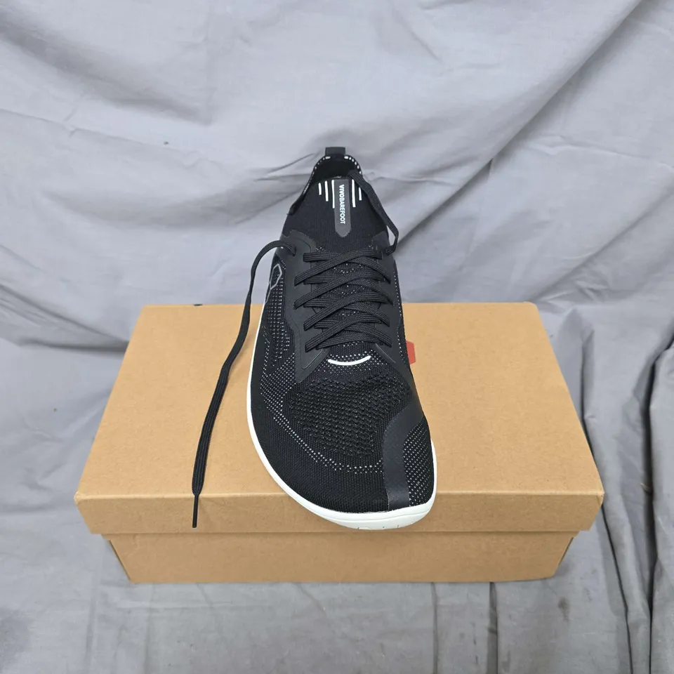 BOXED PAIR OF VIVOBAREFOOT PRIMUS LITE KNIT SHOES IN OBSIDIAN - EU 43