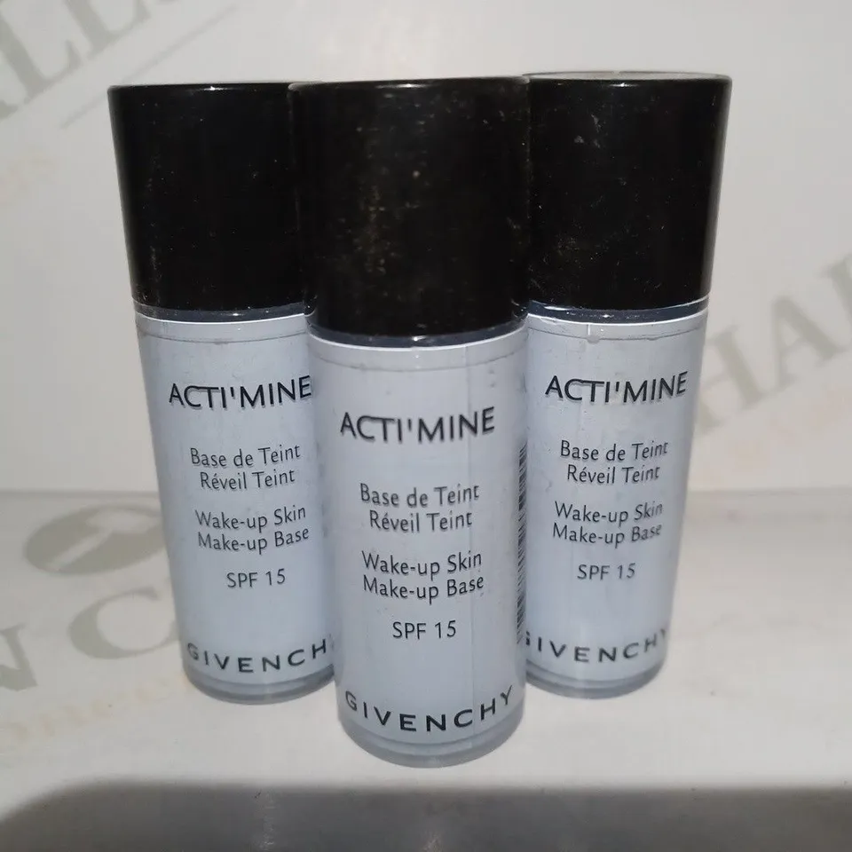 LOT OF APPROX 12 X 15ML GIVENCHY ACTI'MINE WAKE-UP SKIN MAKE-UP BASE SPF15 - 4 ACTI PLUM 
