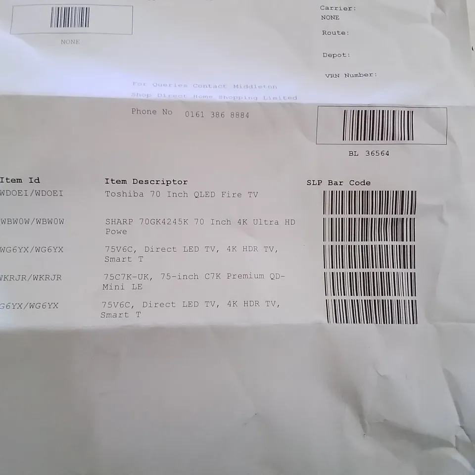 PALLET CONTAINING APPROXIMATELY 5 DAMAGED TVS