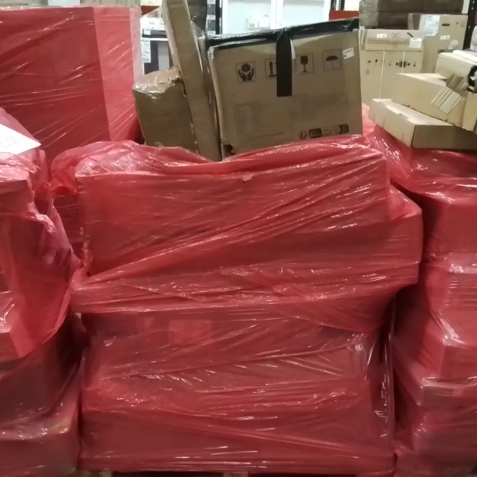PALLET TO CONTAIN AN ASSORTMENT OF HOUSEHOLD ITEMS TO INCLUDE AIR FRYER, WALL MIRROR, HOT WATER DISPENSER AND MASSAGE CHAIR ECT