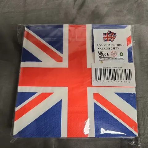 APPROXIMATELY 50 PACKS OF 25 UNION JACK PRINT NAPKINS