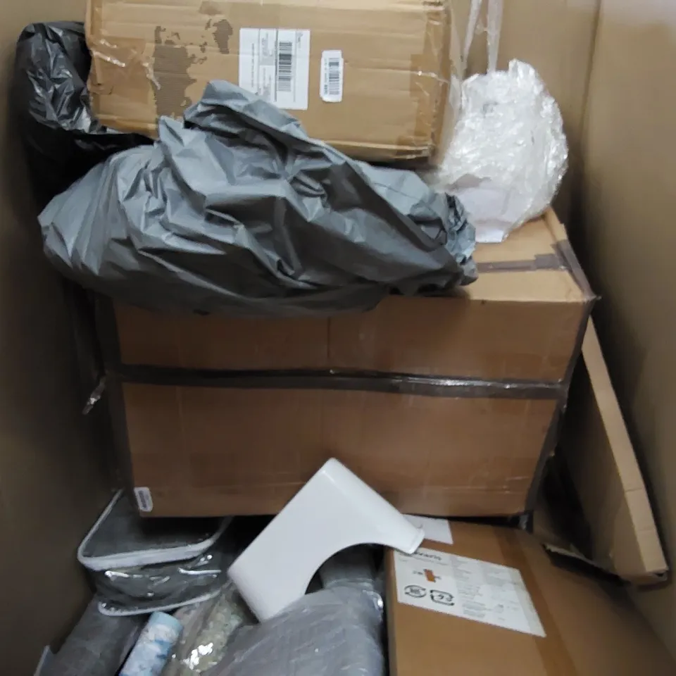PALLET OF ASSORTED ITEMS INCLUDING: DEHUMIDIFIER, ELECTRIC BLANKET, ROLLER BLINDS, TOILET SEAT, PICTURE FRAME