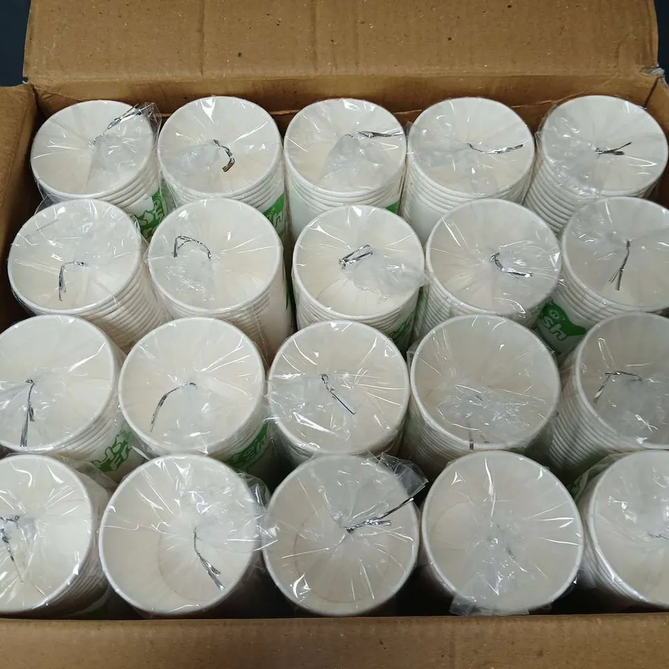 APPROXIMATELY 1000 HOTNFRESH WHITE SINGLE WALL 7OZ PAPER CUPS 