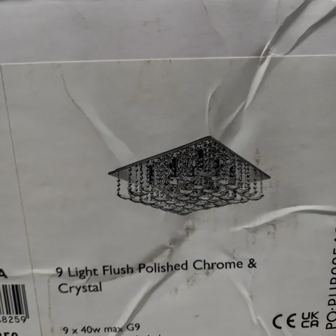 ORELLA 9 LIGHT FLUSH POLISHED CHROME & CRYSTAL