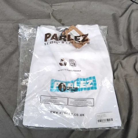 PARLEZ T-SHIRT – WHITE, SIZE SMALL