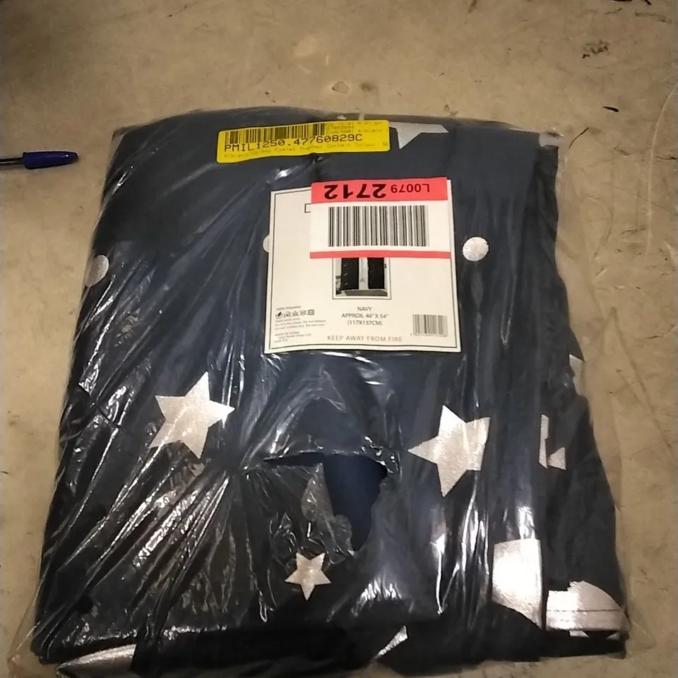 BAGGED ALBIERO GALAXY EYELET CURTAIN - 46" X 54" APPROXIMATELY COLOUR: NAVY