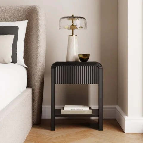 BOXED MARNY BEDSIDE TABLE - BLACK (1 BOX)