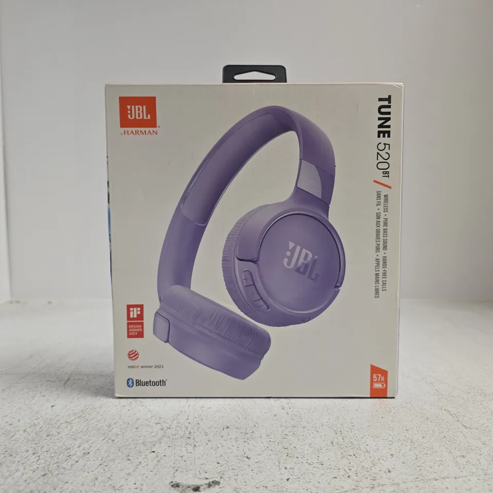 JBL TUNE 520BT WIRELESS HEADPHONES – PURPLE (BOXED)