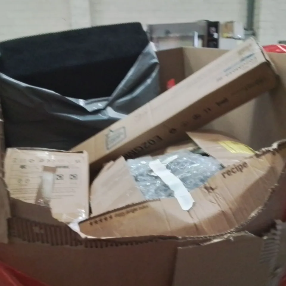 PALLET OF ASSORTED HOUSEHOLD GOODS AND PRODUCTS TO INCLUDE;ERGONOMIC KNEELING CHAIR,SCREEN PROTECTOR,PICTURE FRAMES