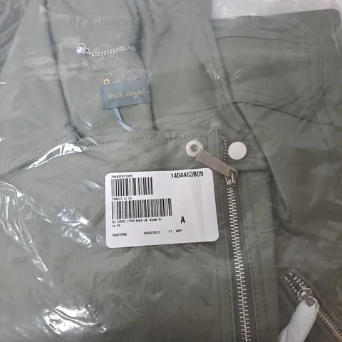 RUTH LANGSFORD CROC LEATHER BIKE JACKET SIZE 20