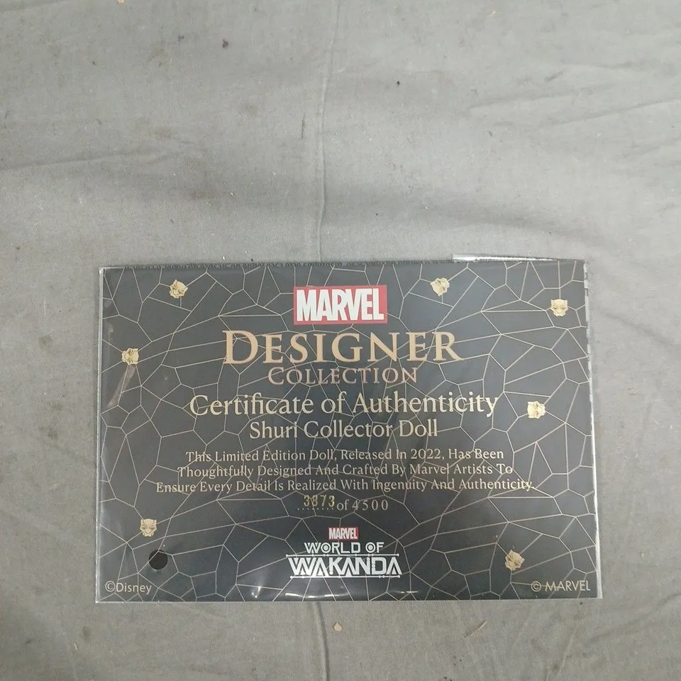 MARVEL DESIGNER COLLECTION WORLD OF WAKANDA LIMITED EDITION SHURI DOLL - 3873 OF 4500