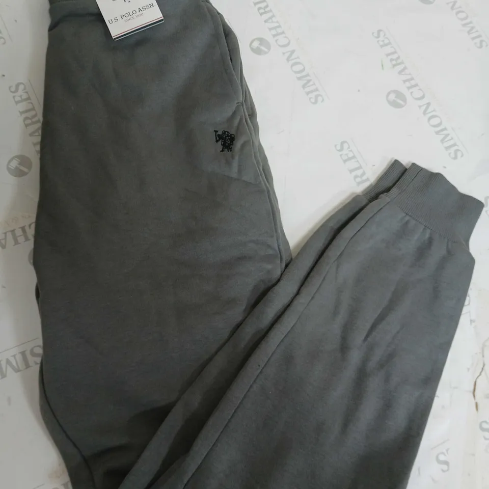 U.S POLO ASSN GREY TRACKSUIT BOTTOMS - SIZE SMALL