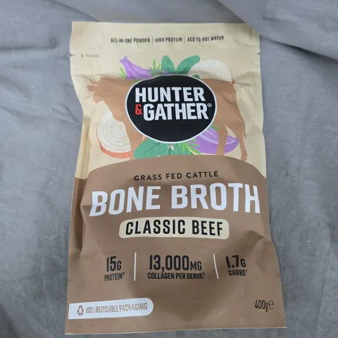 SEALED HUNTER & GATHER CLASSIC BEEF BONE BROTH - 400G 