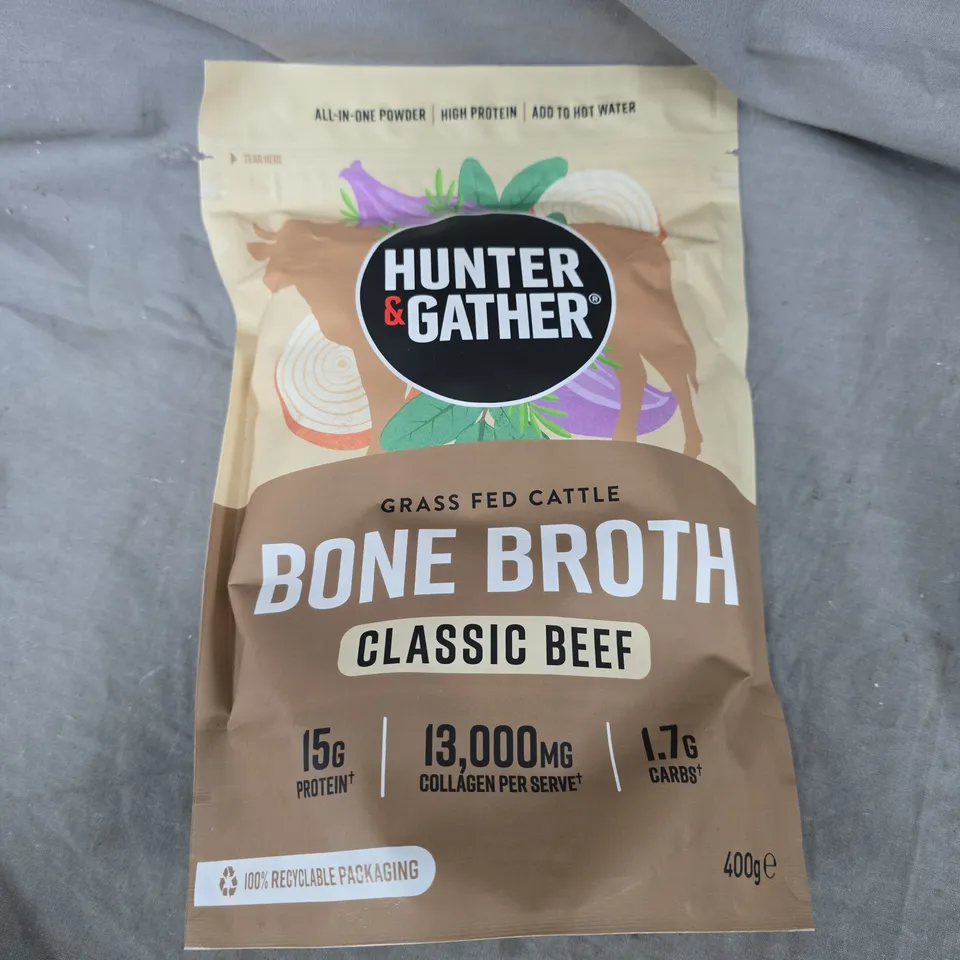 SEALED HUNTER & GATHER CLASSIC BEEF BONE BROTH - 400G 