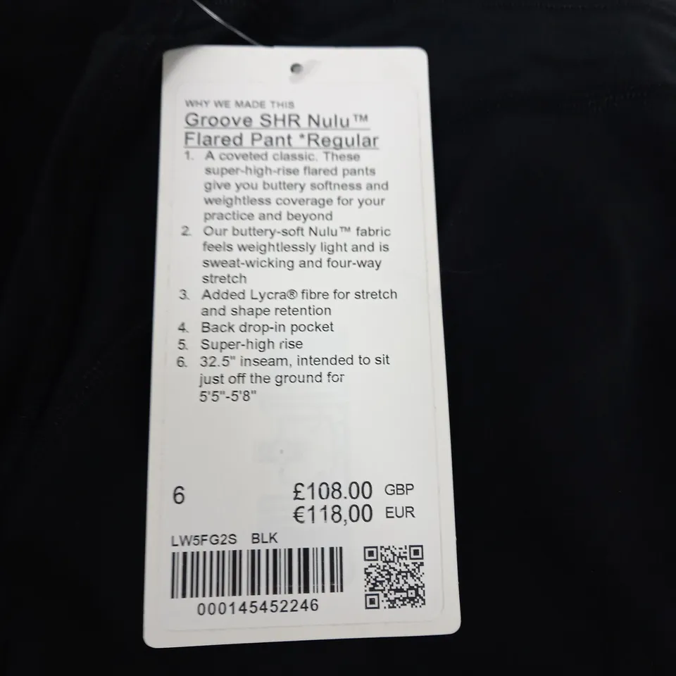 LULULEMON GROOVE SHR NULU FLARED PANTS SIZE 6