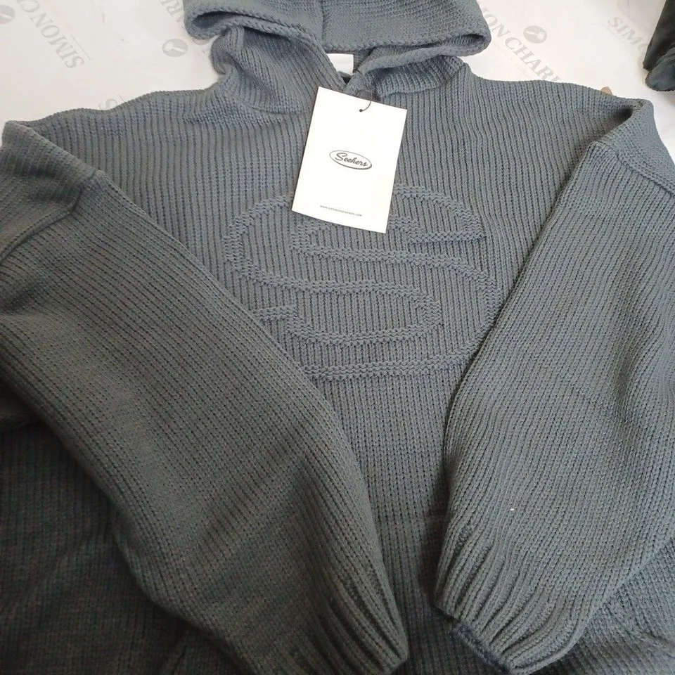 SEEKERS TRINITY KNIT HOODIE IN GREY - SIZE UNSPECIFIED 