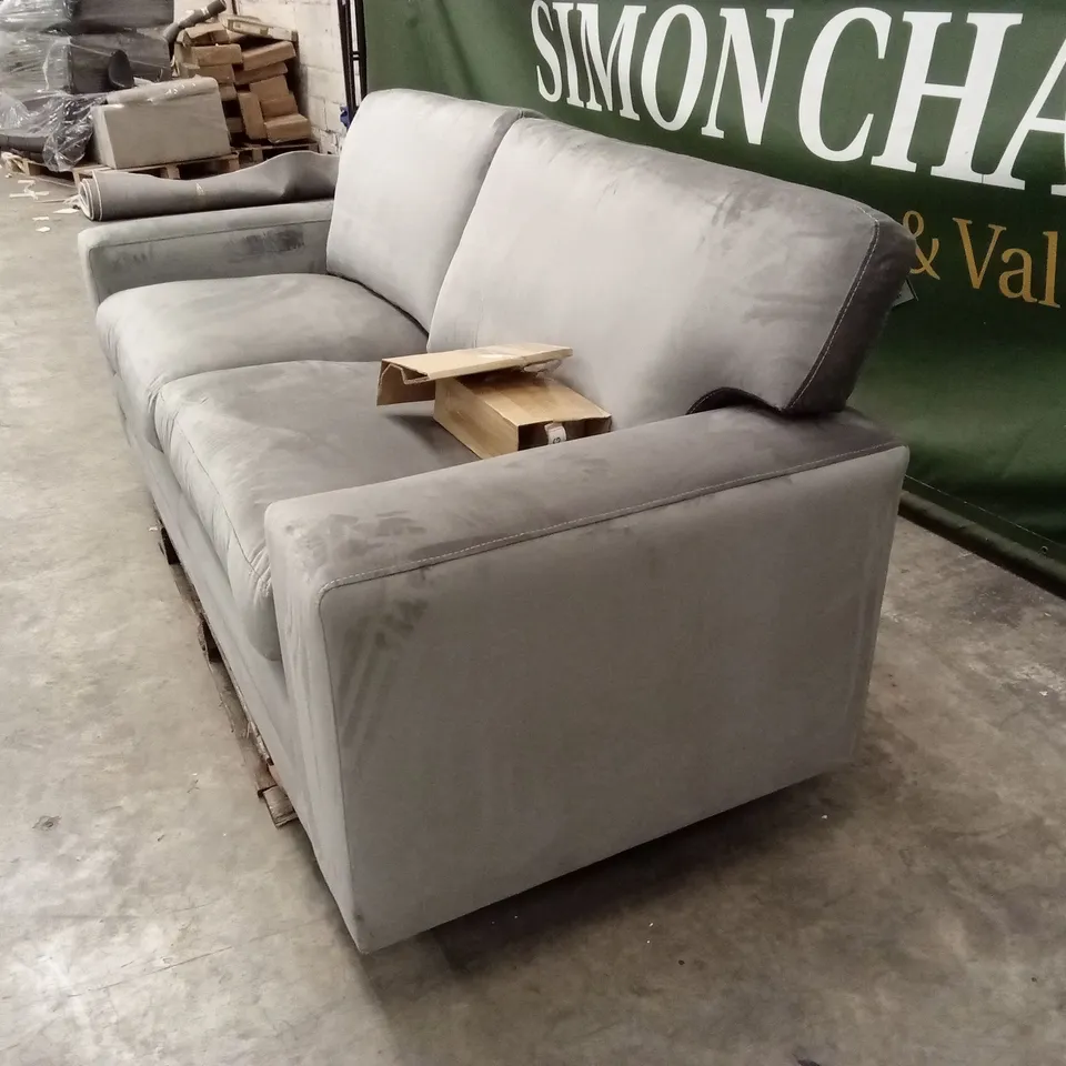 MANHATTAN 3 SEATER SOFA, GREY HOUSE VELVET