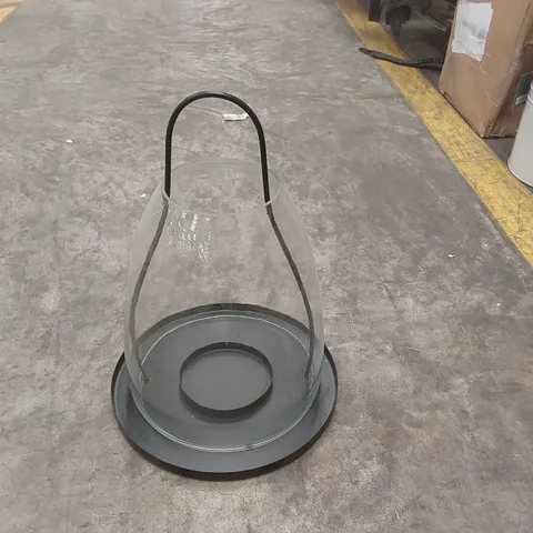 DESIGNER GLASS/METAL LANTERN