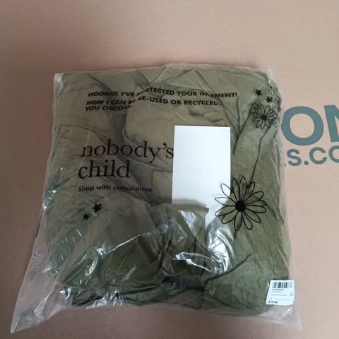 BAGGED NOBODYS CHILD CORA MIDI DRESS PLAIN IN SOFTS KHAKI - UK 8