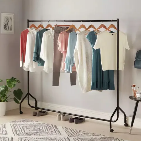 BOXED HOME HEAVY DUTY 6 FEET WIDE CLOTHES RAIL - BLACK