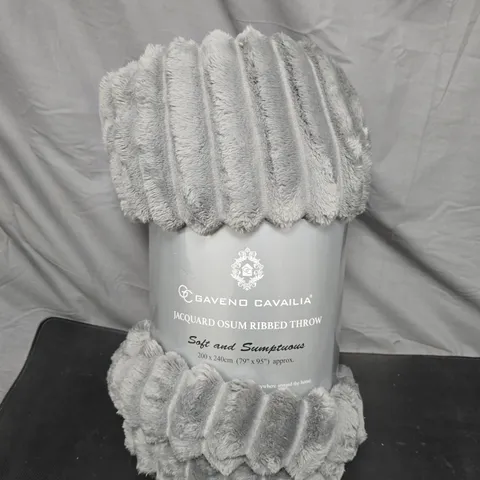 GAVENO CAVALIA JACQUARD OSUM RIBBED THROW β GREY