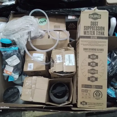 PALLET CONTAINING VARIOUS ELECTRICAL AND PLUMBING SUPPLIES TO INCLUDE: WATER COMPRESSION TANKS, WC FLUSH BUTTON UNITS ETC.