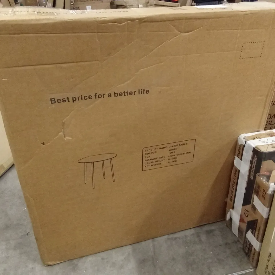 BOXED DINING TABLE - WHITE (1 BOX)