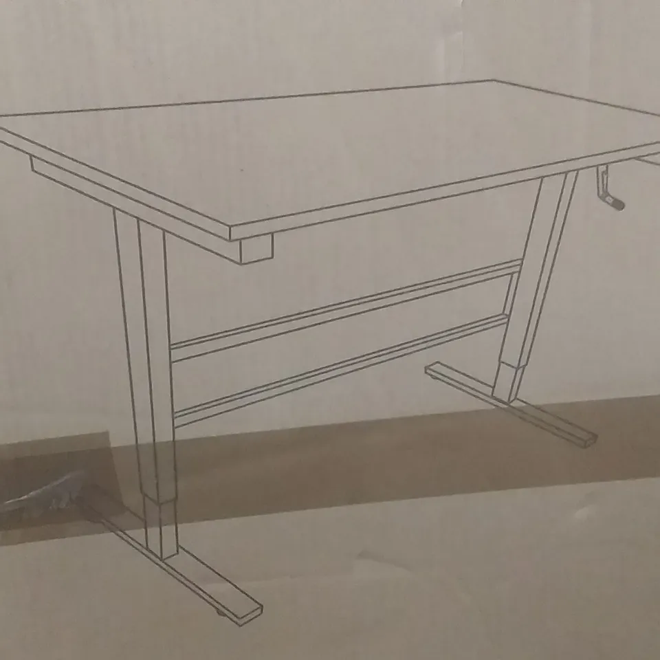 BOXED MURPHY WIDE ERGONOMIC SITE TO STANDING DESK - WHITE ( H116/76 X W120 X D60 CM 