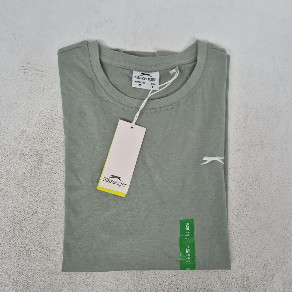 SLAZENGER PLAIN SHORT SLEEVE T-SHIRT IN GREEN SIZE MEDIUM
