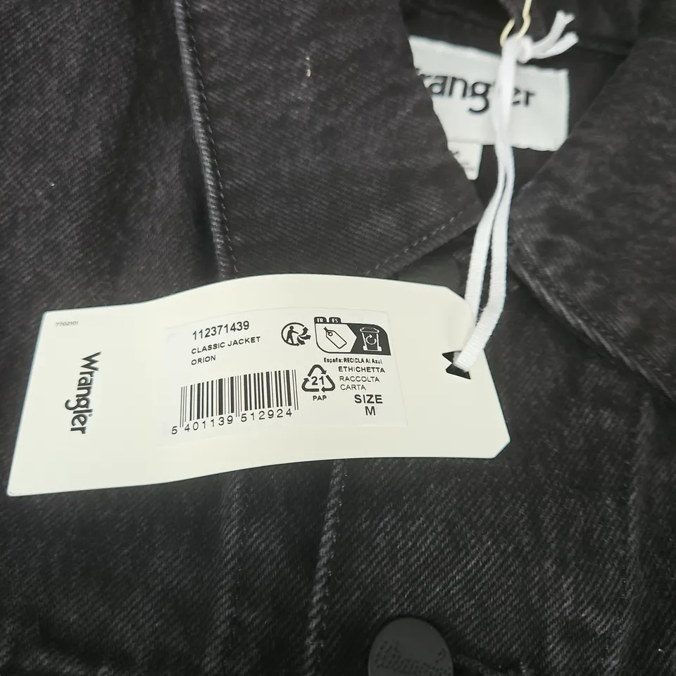 WRANGLER CLASSIC DENIM JACKET – MEN’S, BLACK WASH, SIZE M